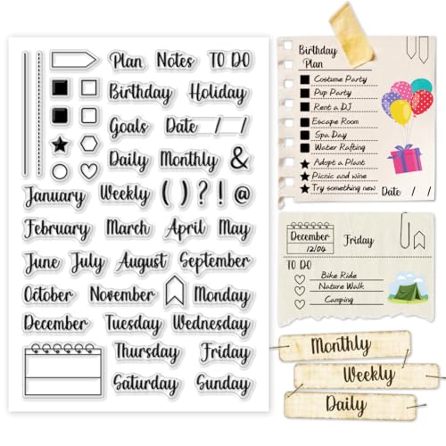 GOMAKERER 1 Blatt Silikonstempel, Wörter Clear Stempel Silikon Stempel Mit Gefühlen Kunststoffstempel Für Fotoalben Kartenherstellung Scrapbooking Postkarten Dekor von GOMAKERER