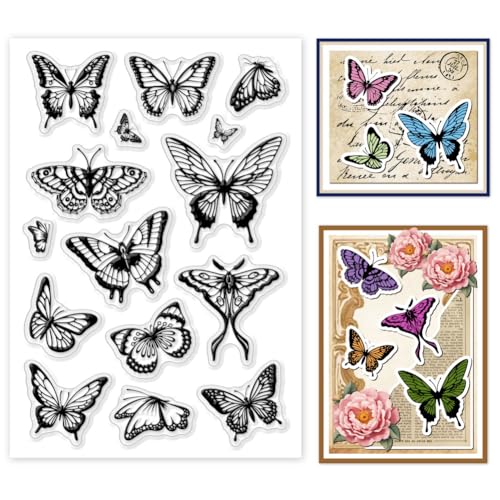 GOMAKERER 1 Blatt Silikonstempel Zur Kartengestaltung Schöne Schmetterlingsstempel Wiederverwendbarer Silikonstempel Vintage Schmetterling Transparente Gummistempel Für Festival Scrapbooking Dekor GOMAKERER 1 Blatt Silikonstempel Zur Kartengestaltung Schöne Schmetterlingsstempel Wiederverwendbarer Silikonstempel Vintage Schmetterling Transparente Gummistempel Für Festival Scrapbooking Dekor von GOMAKERER