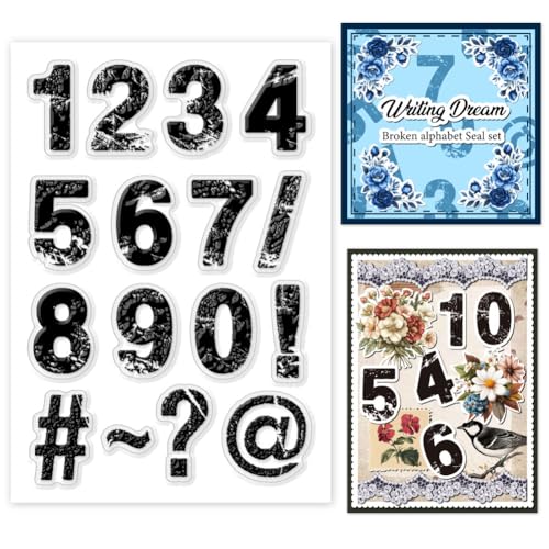 GOMAKERER 1 Blatt Silikonstempelsiegel, Vintage Inspirierte Zahlen Stempel Aus Transparentem Silikon Siegel Für DIY Scrapbooking Kartenherstellung Dekoration von GOMAKERER