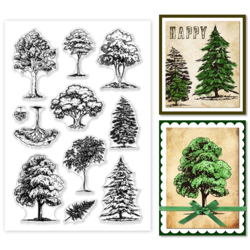 GOMAKERER 1 Blatt Transparente Stempel Transparente Gummistempel Mit Wald Und Baumhintergrund Wiederverwendbare Transparente Silikonstempelsiegel Für Kartenherstellung Dekoration Scrapbooking GOMAKERER 1 Blatt Transparente Stempel Transparente Gummistempel Mit Wald Und Baumhintergrund Wiederverwendbare Transparente Silikonstempelsiegel Für Kartenherstellung Dekoration Scrapbooking von GOMAKERER