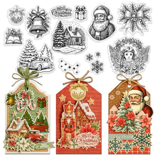 GOMAKERER 1 Bogen Silikonstempel, 11 Stil Winter Schneeflocke Weihnachtsbaum Kranz Transparente Gummistempel Wiederverwendbare Silikon Klare Stempelsiegel Für Kartenherstellung Scrapbooking Album GOMAKERER 1 Bogen Silikonstempel, 11 Stil Winter Schneeflocke Weihnachtsbaum Kranz Transparente Gummistempel Wiederverwendbare Silikon Klare Stempelsiegel Für Kartenherstellung Scrapbooking Album von GOMAKERER