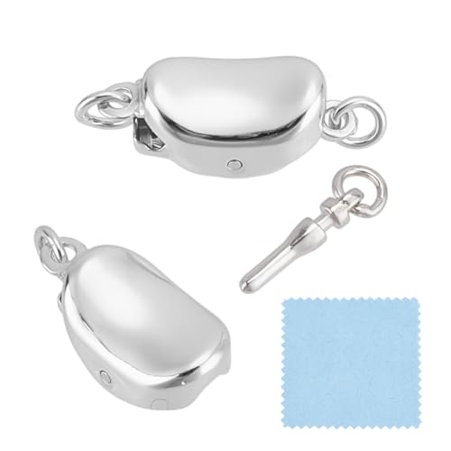 GOMAKERER 1 Stück 925er Sterlingsilber Halskettenverschluss, 13 mm Bohnenförmige Kastenverschlüsse, Verlängerungs-Verschlüsse mit 2 Schlaufen für DIY-Armbänder, Halsketten, Schmuck, platinfarben GOMAKERER 1 Stück 925er Sterlingsilber Halskettenverschluss, 13 mm Bohnenförmige Kastenverschlüsse, Verlängerungs-Verschlüsse mit 2 Schlaufen für DIY-Armbänder, Halsketten, Schmuck, platinfarben von GOMAKERER