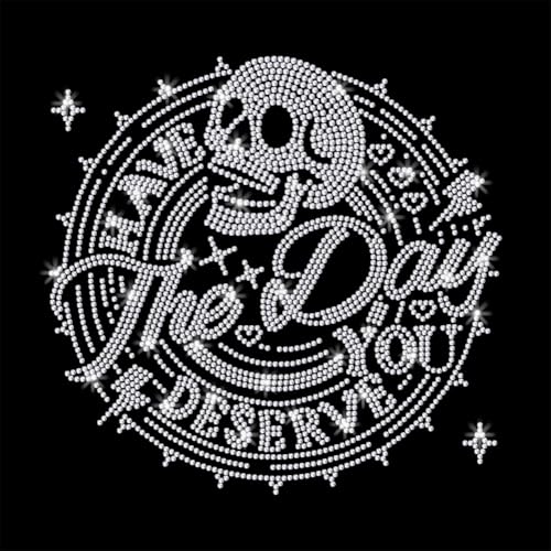 GOMAKERER 1 Stück Strass Transfer Zum Aufbügeln, Totenkopf Hotfix Aufnäher Zum Aufbügeln Have The Day You Deserve Transferaufkleber Kristall Wärmetransfer Für T Shirt Mütze Jacke Dekor DIY GOMAKERER 1 Stück Strass Transfer Zum Aufbügeln, Totenkopf Hotfix Aufnäher Zum Aufbügeln Have The Day You Deserve Transferaufkleber Kristall Wärmetransfer Für T Shirt Mütze Jacke Dekor DIY von GOMAKERER