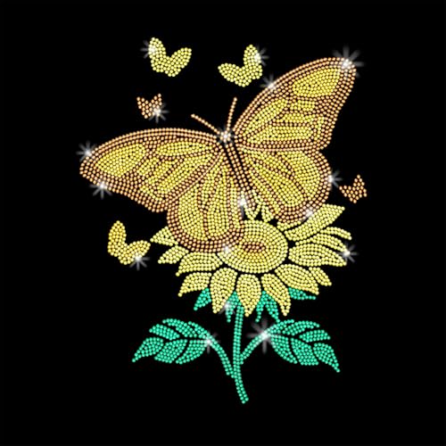 GOMAKERER 1 Stück Strass Transferfolie Mit Sonnenblumen, Schmetterling Zum Aufbügeln Blumen Aufbügler Dekorationsapplikationen Kristall Wärmeübertragungsaufkleber Für Kleidung Für T Shirt Mütze Jacke GOMAKERER 1 Stück Strass Transferfolie Mit Sonnenblumen, Schmetterling Zum Aufbügeln Blumen Aufbügler Dekorationsapplikationen Kristall Wärmeübertragungsaufkleber Für Kleidung Für T Shirt Mütze Jacke von GOMAKERER