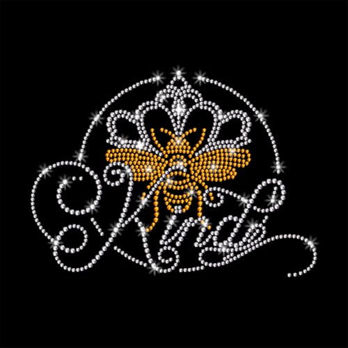 GOMAKERER 1 x Bienenmuster Strass zum Aufbügeln auf Hotfix, Bling Kristall Kleidung Reparatur Applikation Wärmeübertragung Aufkleber Wärmeübertragung Patch für T-Shirt Kleidung Hosen Taschen von GOMAKERER