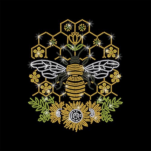 GOMAKERER 1 x Bienenmuster Strass zum Aufbügeln auf Hotfix-Transfer-Aufkleber, Bling DIY Patch Kleidung Reparatur Applikation T-Shirt Weste Schuhe Hut Jacke Dekor Kleidung DIY Zubehör GOMAKERER 1 x Bienenmuster Strass zum Aufbügeln auf Hotfix-Transfer-Aufkleber, Bling DIY Patch Kleidung Reparatur Applikation T-Shirt Weste Schuhe Hut Jacke Dekor Kleidung DIY Zubehör von GOMAKERER