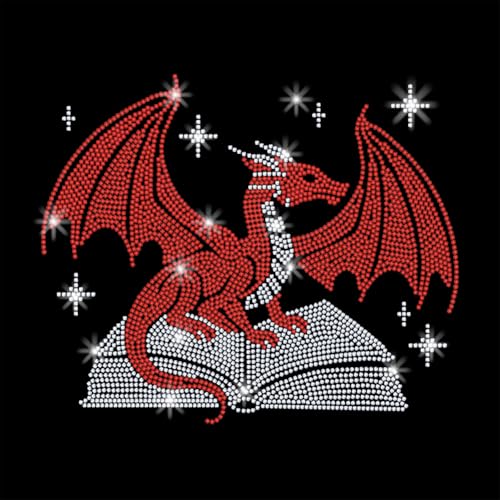 GOMAKERER 1 x Drachenbuch zum Aufbügeln mit Strasssteinen, Applikationen, Kristall-Wärmeübertragung, Aufkleber, Reparaturflicken für T-Shirt, Hut, Jacke, Dekoration, DIY-Zubehör GOMAKERER 1 x Drachenbuch zum Aufbügeln mit Strasssteinen, Applikationen, Kristall-Wärmeübertragung, Aufkleber, Reparaturflicken für T-Shirt, Hut, Jacke, Dekoration, DIY-Zubehör von GOMAKERER