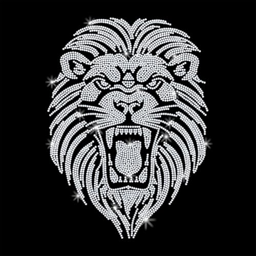 GOMAKERER 1 x Silberner Löwe zum Aufbügeln, Strass-Transfer, brüllender Löwe, Hot Fix, Dekoration, Applikationen, Kristall-Wärmetransfer-Aufkleber, Kleidung, Reparaturflicken für T-Shirt, Hut, Jacke GOMAKERER 1 x Silberner Löwe zum Aufbügeln, Strass-Transfer, brüllender Löwe, Hot Fix, Dekoration, Applikationen, Kristall-Wärmetransfer-Aufkleber, Kleidung, Reparaturflicken für T-Shirt, Hut, Jacke von GOMAKERER