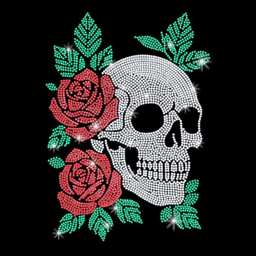 GOMAKERER 1 x Skelett-Rose zum Aufbügeln auf Strasssteinen, Halloween-Party, zum Aufbügeln, Dekoration, Applikationen, Kristall-Wärmetransfer-Aufkleber, Kleidung, Reparaturflicken für T-Shirt, Hut GOMAKERER 1 x Skelett-Rose zum Aufbügeln auf Strasssteinen, Halloween-Party, zum Aufbügeln, Dekoration, Applikationen, Kristall-Wärmetransfer-Aufkleber, Kleidung, Reparaturflicken für T-Shirt, Hut von GOMAKERER