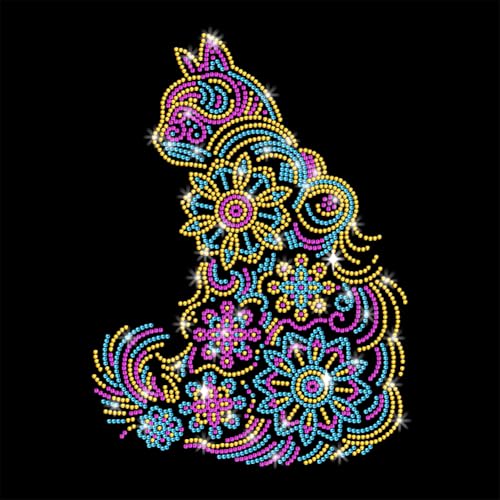 GOMAKERER 1 x Strass-Applikation zum Aufbügeln, Mandela-Katze, Blumen, glitzernd, Kristall-Aufkleber, Reparaturapplikation, Tier-Wärmeübertragung, Flicken für T-Shirt, Weste, Schuhe, Hut, Jacke, Dekor GOMAKERER 1 x Strass-Applikation zum Aufbügeln, Mandela-Katze, Blumen, glitzernd, Kristall-Aufkleber, Reparaturapplikation, Tier-Wärmeübertragung, Flicken für T-Shirt, Weste, Schuhe, Hut, Jacke, Dekor von GOMAKERER