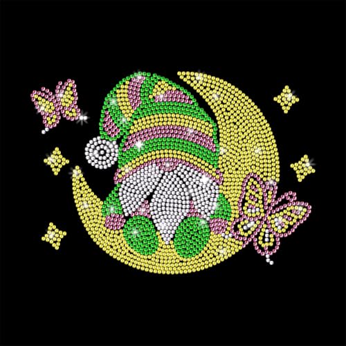 GOMAKERER 1 x Strass-Transfer zum Aufbügeln, Zwerg, Mond, Stern, Hot Fix, Bügelbild, Kristall, Wärmeübertragung, Kleidung, Reparatur, Dekoration für T-Shirt, Hut, Jacke, Dekoration, Kleidung GOMAKERER 1 x Strass-Transfer zum Aufbügeln, Zwerg, Mond, Stern, Hot Fix, Bügelbild, Kristall, Wärmeübertragung, Kleidung, Reparatur, Dekoration für T-Shirt, Hut, Jacke, Dekoration, Kleidung von GOMAKERER