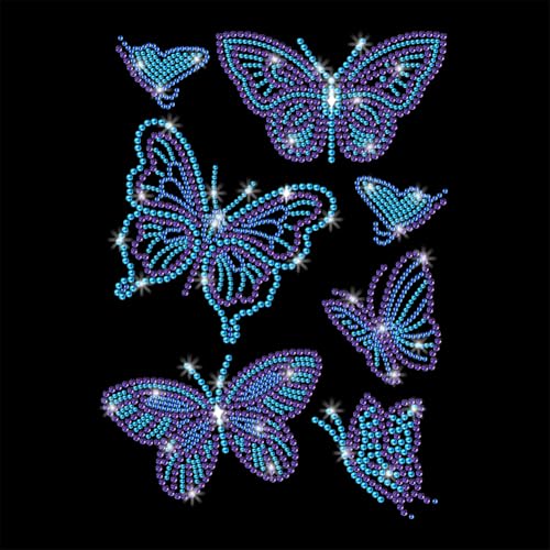 GOMAKERER 1 x blaues Schmetterlingsmuster zum Aufbügeln auf Hotfix, glitzernde Kristalle, Reparaturapplikation, Wärmeübertragungsaufkleber, Wärmeübertragungsaufnäher für T-Shirt, Kleidung, Hosen GOMAKERER 1 x blaues Schmetterlingsmuster zum Aufbügeln auf Hotfix, glitzernde Kristalle, Reparaturapplikation, Wärmeübertragungsaufkleber, Wärmeübertragungsaufnäher für T-Shirt, Kleidung, Hosen von GOMAKERER