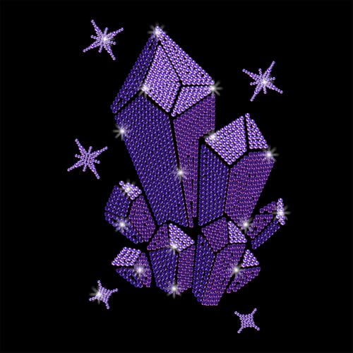 GOMAKERER 1 x violetter magischer Strass-Aufkleber zum Aufbügeln auf Hotfix-Transfer-Aufkleber, Bling DIY Patch Kleidung Reparatur Applikation T-Shirt Weste Schuhe Hut Jacke Dekor Kleidung DIY Zubehör von GOMAKERER