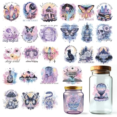 GOMAKERER 30 Stile Magische UV DTF Cup Wraps, 10 Blatt Verträumte Aquarell Aufkleber Cartoon Aufkleber Zum Aufreiben Wasserdichte Transferaufkleber Für Glasbecher Holzhandwerk GOMAKERER 30 Stile Magische UV DTF Cup Wraps, 10 Blatt Verträumte Aquarell Aufkleber Cartoon Aufkleber Zum Aufreiben Wasserdichte Transferaufkleber Für Glasbecher Holzhandwerk von GOMAKERER
