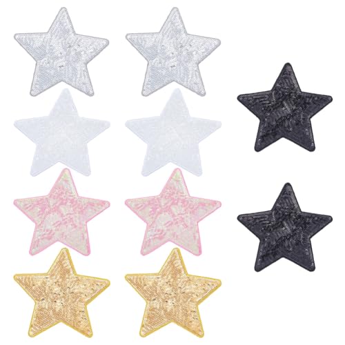GOMAKERER 10 Stück Pailletten Stern Patches, 5 Stilen Glitzernde Stern Aufnäher Zum Aufbügeln Bestickte Applikationen Dekorative Kleidungsflicken Bastelzubehör Für Jeans Jacken Handtaschen Schuhe GOMAKERER 10 Stück Pailletten Stern Patches, 5 Stilen Glitzernde Stern Aufnäher Zum Aufbügeln Bestickte Applikationen Dekorative Kleidungsflicken Bastelzubehör Für Jeans Jacken Handtaschen Schuhe von GOMAKERER