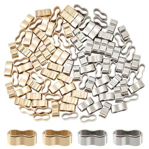 GOMAKERER 100 Stück 2 Farben Rechteckige Schiebeanhänger Aus Legierung, Schmuck-Schnellverbinder Großes Loch Schieber Lose Perlen Schmuck-Verriegelungsclip Für Halskette, Armband, Schmuckherstellung GOMAKERER 100 Stück 2 Farben Rechteckige Schiebeanhänger Aus Legierung, Schmuck-Schnellverbinder Großes Loch Schieber Lose Perlen Schmuck-Verriegelungsclip Für Halskette, Armband, Schmuckherstellung von GOMAKERER