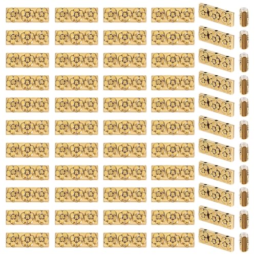 GOMAKERER 100 Stück Tibetische Antike Goldene Abstandsperlen Verbindungsperlen Mit 3 Loch Rechteckige Abstandshalterperlen Lose Abstandsperlen Bastelperlen Für Herstellung Armbändern Halsketten von GOMAKERER