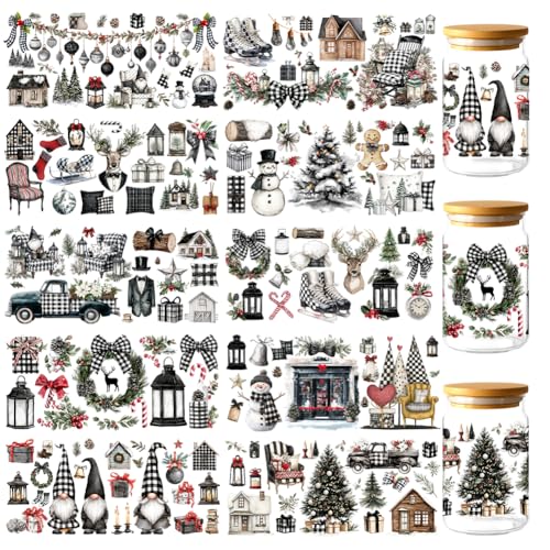 GOMAKERER 100 Stück Winter UV DTF Cup Wraps Weihnachtselemente UV DTF Transferaufkleber Zum Aufreiben Wasserfest Transferaufkleber Aufkleber Für 28ml Glasbecher Wasserflaschen Bastelarbeiten GOMAKERER 100 Stück Winter UV DTF Cup Wraps Weihnachtselemente UV DTF Transferaufkleber Zum Aufreiben Wasserfest Transferaufkleber Aufkleber Für 28ml Glasbecher Wasserflaschen Bastelarbeiten von GOMAKERER
