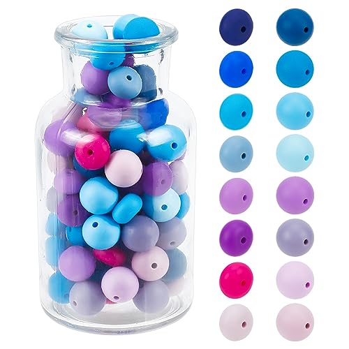 GOMAKERER 112 Stück Silikonperlen, Runde Gummiperlen In Verschiedenen Stilen, Rondelle-Perlen, Für Halskette, Armband, Schlüsselanhänger, Schmuckherstellung, Zubehör GOMAKERER 112 Stück Silikonperlen, Runde Gummiperlen In Verschiedenen Stilen, Rondelle-Perlen, Für Halskette, Armband, Schlüsselanhänger, Schmuckherstellung, Zubehör von GOMAKERER