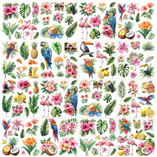 GOMAKERER 12 Blatt Sommermotiv Abziehbilder Wärmeübertragungsfolie Im Hawaii Stil, 12 Stil Grüne Pflanze Palme Flamingo Wasserfest Zum Aufreiben Für Kunsthandwerk Und Möbel, 14x14cm GOMAKERER 12 Blatt Sommermotiv Abziehbilder Wärmeübertragungsfolie Im Hawaii Stil, 12 Stil Grüne Pflanze Palme Flamingo Wasserfest Zum Aufreiben Für Kunsthandwerk Und Möbel, 14x14cm von GOMAKERER