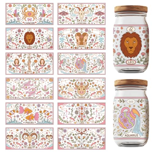 GOMAKERER 12 Blatt UV DTF Cup Wraps 12 Stile Sternzeichen Abziehbilder Zum Aufreiben Wasserdichte Transferaufkleber Cartoon Abziehbilder Zum Aufreiben Für Glasbecher Holzhandwerk GOMAKERER 12 Blatt UV DTF Cup Wraps 12 Stile Sternzeichen Abziehbilder Zum Aufreiben Wasserdichte Transferaufkleber Cartoon Abziehbilder Zum Aufreiben Für Glasbecher Holzhandwerk von GOMAKERER