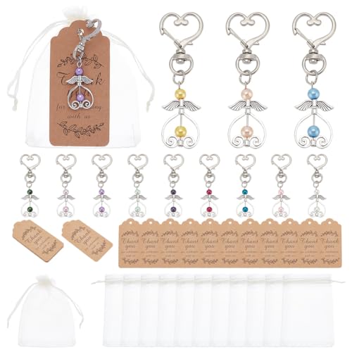 GOMAKERER 12 Set Engel-Schlüsselanhänger-Geschenkset, Legierungs-Engelsflügel-Schlüsselanhänger Mit Dankeschön-Anhängern, Kordelzug, Organzabeutel, Gastgeschenke Für Hochzeit, Geburtstag, Party GOMAKERER 12 Set Engel-Schlüsselanhänger-Geschenkset, Legierungs-Engelsflügel-Schlüsselanhänger Mit Dankeschön-Anhängern, Kordelzug, Organzabeutel, Gastgeschenke Für Hochzeit, Geburtstag, Party von GOMAKERER
