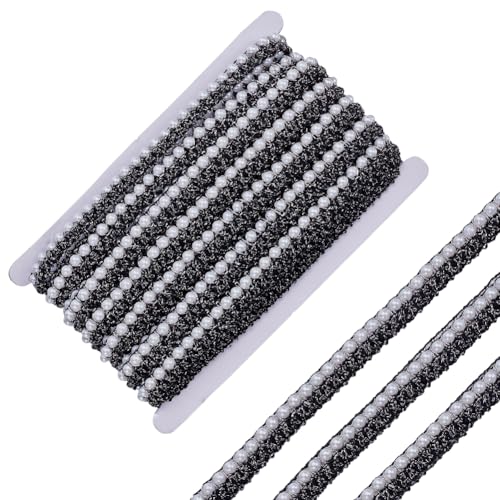 GOMAKERER 12 Yards Perlen Spitzenbesatzbänder, 15mm Breites Schwarzes Spitzen Stickband Mit Perlen Zum Nähen Kantenbesatz Kleidungsstück Accessoire Für Kleider Kleidung Nähen Basteln GOMAKERER 12 Yards Perlen Spitzenbesatzbänder, 15mm Breites Schwarzes Spitzen Stickband Mit Perlen Zum Nähen Kantenbesatz Kleidungsstück Accessoire Für Kleider Kleidung Nähen Basteln von GOMAKERER