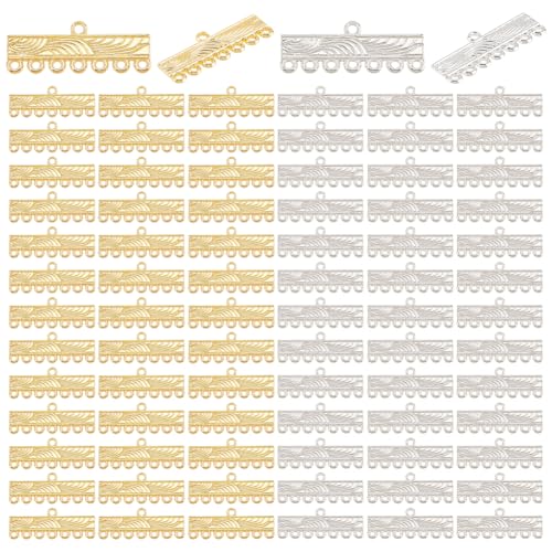 GOMAKERER 120 Stück 2 Farben Legierung Multi Strang Rohr Verschlüsse 7 Strängige Halskette Schichtverschlüsse Schiebeverschluss Verbinder Kronleuchter Komponenten Glieder Für Mehrlagige Armbänder GOMAKERER 120 Stück 2 Farben Legierung Multi Strang Rohr Verschlüsse 7 Strängige Halskette Schichtverschlüsse Schiebeverschluss Verbinder Kronleuchter Komponenten Glieder Für Mehrlagige Armbänder von GOMAKERER