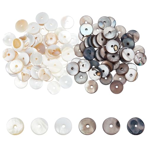 GOMAKERER 150 Stück 3 Größen Muschel-Heishi-Perlen, 10/6/7mm Flache Runde Perlen, Muschelperlen, Natürliche Süßwasser-Muschelperlen, Scheibenperlen Für Die DIY-Schmuckherstellung GOMAKERER 150 Stück 3 Größen Muschel-Heishi-Perlen, 10/6/7mm Flache Runde Perlen, Muschelperlen, Natürliche Süßwasser-Muschelperlen, Scheibenperlen Für Die DIY-Schmuckherstellung von GOMAKERER