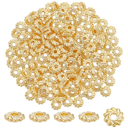 GOMAKERER 160 Stück Echte 18K Vergoldete Blumen-Abstandsperlen 5mm, Goldene Lose Abstandsperlen Flache Runde Perlen Aus Legierung Langlebige Plattierte Metallperlen Für Die Schmuckherstellung GOMAKERER 160 Stück Echte 18K Vergoldete Blumen-Abstandsperlen 5mm, Goldene Lose Abstandsperlen Flache Runde Perlen Aus Legierung Langlebige Plattierte Metallperlen Für Die Schmuckherstellung von GOMAKERER