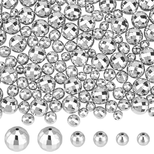 GOMAKERER 180 Stücke Runde Perlen Kugelperlen Reflektierende Funkelnde Spiegelkugeln Mini Disco Perlen Charms Platin Lose Perlen Für Armbänder Schmuckherstellung Ohrringe Halsketten DIY Basteln GOMAKERER 180 Stücke Runde Perlen Kugelperlen Reflektierende Funkelnde Spiegelkugeln Mini Disco Perlen Charms Platin Lose Perlen Für Armbänder Schmuckherstellung Ohrringe Halsketten DIY Basteln von GOMAKERER