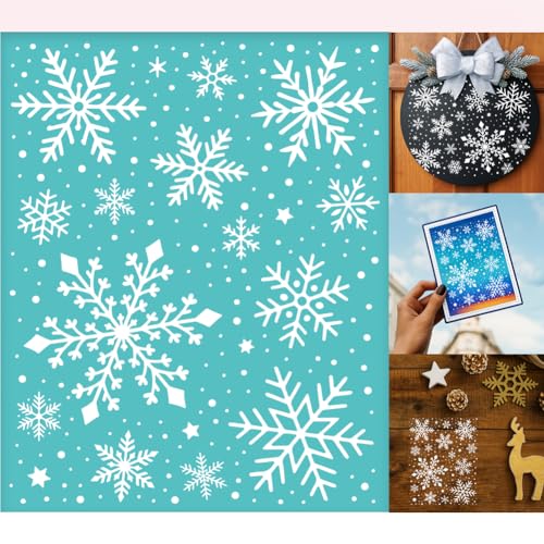 GOMAKERER 2 Blatt Schneeflocken Siebdruckschablone Winter Theam Malschablonen Vorlagen Wiederverwendbar Selbstklebend Siebdruck Für Wandbordüren Holz Stoff Weihnachtsdekor GOMAKERER 2 Blatt Schneeflocken Siebdruckschablone Winter Theam Malschablonen Vorlagen Wiederverwendbar Selbstklebend Siebdruck Für Wandbordüren Holz Stoff Weihnachtsdekor von GOMAKERER