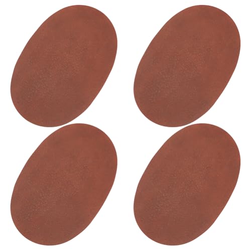 GOMAKERER 2 Paar Ovale Ellenbogen Und Knieflicken Aus Stoff Zum Aufnähen Reparaturflicken Aus PU Leder Zum Aufnähen Applikationen Für Pullover Puffer Hosen Kleidungslöcher, 13.8x9.2cm, Kamel von GOMAKERER