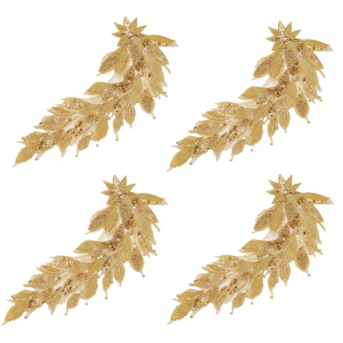 GOMAKERER 2 Paar Pailletten Stickerei Spitzenstoff Applikation Goldruten Stickerei Pailletten Spitzen Flicken Zum Aufnähen Applikationen Für Hochzeitskleider Kleider Hüte Jeans Nähapplikationen von GOMAKERER