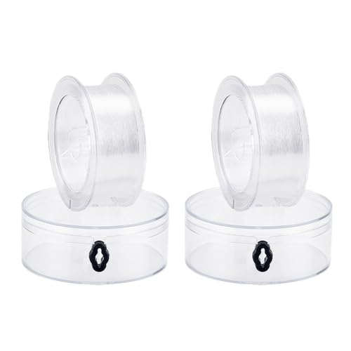 GOMAKERER 2 Rolle Transparenter Angeldraht, 496m 0.2mm Nylon Angelschnur Transparente Bastelschnur Faden Für Ballongirlanden Hängende Ornamente Dekoration Basteln Perlen Und Schmuckherstellung von GOMAKERER