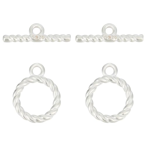 GOMAKERER 2 Stück 925 Knebelverschlüsse Aus Sterlingsilber, Runde Knebel-T-Bar-Verschlüsse Schmuckverbinder Ringschnallenverschluss Endverschlüsse Befestigungshaken Für Die DIY-Schmuckherstellung GOMAKERER 2 Stück 925 Knebelverschlüsse Aus Sterlingsilber, Runde Knebel-T-Bar-Verschlüsse Schmuckverbinder Ringschnallenverschluss Endverschlüsse Befestigungshaken Für Die DIY-Schmuckherstellung von GOMAKERER
