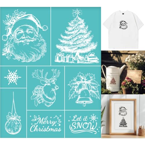 GOMAKERER 2 Stück Siebdruckschablone Mit Weihnachtsmotiv, Weihnachtsmann Malschablonen Vorlagen Weihnachtsmann Jingle Bell Selbstklebend Siebdruck Für Wandbordüre Holz Stoff Zuhause Weihnachten GOMAKERER 2 Stück Siebdruckschablone Mit Weihnachtsmotiv, Weihnachtsmann Malschablonen Vorlagen Weihnachtsmann Jingle Bell Selbstklebend Siebdruck Für Wandbordüre Holz Stoff Zuhause Weihnachten von GOMAKERER