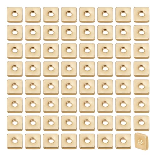 GOMAKERER 200 Stück Abstandsperlen Aus Messing, 3.5mm Quadratisch Gloden Flache Perlen Lose Abstandsperlen Langlebige Plattierte Perlen Für Die Herstellung von Halsketten, Ohrringen Und Schmuck GOMAKERER 200 Stück Abstandsperlen Aus Messing, 3.5mm Quadratisch Gloden Flache Perlen Lose Abstandsperlen Langlebige Plattierte Perlen Für Die Herstellung von Halsketten, Ohrringen Und Schmuck von GOMAKERER