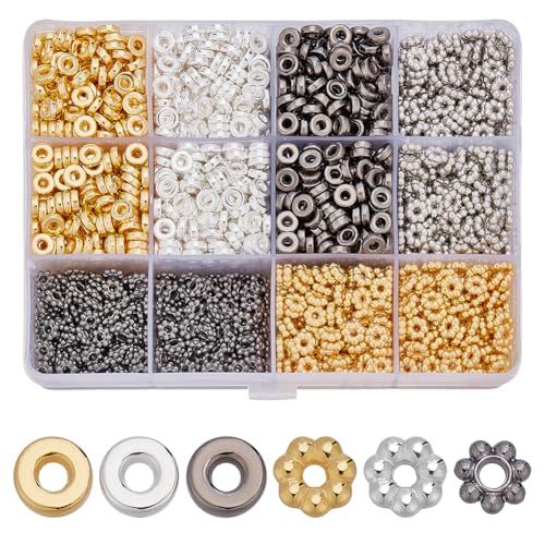GOMAKERER 2100 Stück flache runde Abstandshalter in 3 Farben, 5,5/6/6,5 mm Scheibe, lose Schmuckherstellung, Heishi-Perlen für DIY-Armbänder, Halsketten, Ohrringe, Bastelbedarf GOMAKERER 2100 Stück flache runde Abstandshalter in 3 Farben, 5,5/6/6,5 mm Scheibe, lose Schmuckherstellung, Heishi-Perlen für DIY-Armbänder, Halsketten, Ohrringe, Bastelbedarf von GOMAKERER