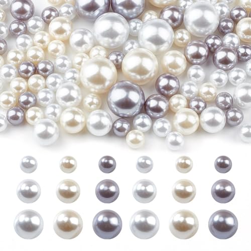 GOMAKERER 222 Stück 3 Farben Vasenfüller Kunststoffperlen 10/14/20mm, Vase Dekorative Perlen Kein Loch Vase Make-Up-Perlen Für Tischdekoration, Zuhause, Hochzeit, Party, Veranstaltung von GOMAKERER