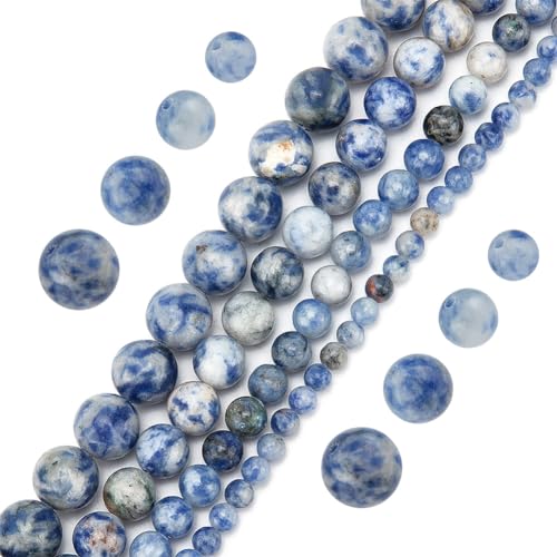 GOMAKERER 250 Stück 4 Größen Natürliche Blaue Punkt-Jaspis-Perlen 4/6/8/10mm Runde Steinperlen Edelstein-Kristallperlen Glatte Lose Distanzperlen Für Die Schmuckherstellung GOMAKERER 250 Stück 4 Größen Natürliche Blaue Punkt-Jaspis-Perlen 4/6/8/10mm Runde Steinperlen Edelstein-Kristallperlen Glatte Lose Distanzperlen Für Die Schmuckherstellung von GOMAKERER