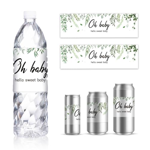 GOMAKERER 30 Blatt Wasserflaschenetiketten Für Babypartys, Frischer Wald Themenaufkleber Für Wasserflaschen Personalisiertes Etikett Für Babyparty Party Hochzeit Trinkwasserflasche 216x64mm GOMAKERER 30 Blatt Wasserflaschenetiketten Für Babypartys, Frischer Wald Themenaufkleber Für Wasserflaschen Personalisiertes Etikett Für Babyparty Party Hochzeit Trinkwasserflasche 216x64mm von GOMAKERER