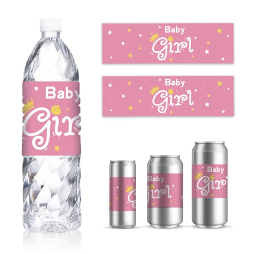 GOMAKERER 30 Blatt Wasserflaschenetiketten Für Babypartys, Rosa Baby Mädchen Thema Wraps Aufkleber Für Wasserflasche Personalisierte Baby Dusche Party Hochzeit Trinkwasser Flasche Label 216x64mm GOMAKERER 30 Blatt Wasserflaschenetiketten Für Babypartys, Rosa Baby Mädchen Thema Wraps Aufkleber Für Wasserflasche Personalisierte Baby Dusche Party Hochzeit Trinkwasser Flasche Label 216x64mm von GOMAKERER