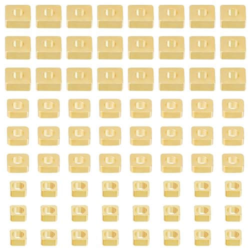 GOMAKERER 300 Stück Messing-Würfelperlen In 3 Größen, Goldene Quadratische Abstandsperlen, Stopper-Schiebeperlen Für DIY-Armbänder, Halsketten, Ohrringe, Schmuckherstellung, Kunsthandwerk GOMAKERER 300 Stück Messing-Würfelperlen In 3 Größen, Goldene Quadratische Abstandsperlen, Stopper-Schiebeperlen Für DIY-Armbänder, Halsketten, Ohrringe, Schmuckherstellung, Kunsthandwerk von GOMAKERER