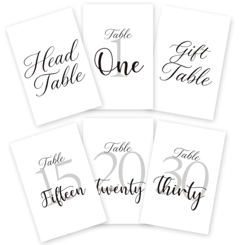 GOMAKERER 32 Stück Hochzeitstischnummern, 1–30, minimalistische Zahlen, doppelseitig, Hochzeitstischnummern, Schilder mit Kopf und Geschenk-Tischkarte, Party-Mittelstück für Geburtstag, Braut GOMAKERER 32 Stück Hochzeitstischnummern, 1–30, minimalistische Zahlen, doppelseitig, Hochzeitstischnummern, Schilder mit Kopf und Geschenk-Tischkarte, Party-Mittelstück für Geburtstag, Braut von GOMAKERER