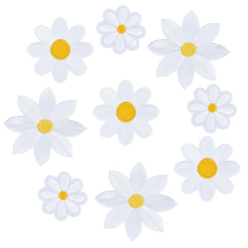GOMAKERER 36 Stück 3 Stilen Niedlicher Aufnäher Mit Gänseblümchen Blumenmotiv Zum Aufnähen Zum Aufbügeln Dekorative Blumenapplikation Für Kleider Hemden Jeans Jacken Taschen Hüte Sockenverzierungen von GOMAKERER