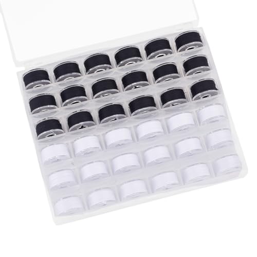 GOMAKERER 36 Stück Schwarz Weißer Vorgespulter Unterfaden Polyester Nähgarn 0.2mm Mit Transparenten Gittern Spulenbox Für Stickereien Und Nähmaschinen Heimwerkerbedarf Gewerbliche Nutzung Heimgebrauch GOMAKERER 36 Stück Schwarz Weißer Vorgespulter Unterfaden Polyester Nähgarn 0.2mm Mit Transparenten Gittern Spulenbox Für Stickereien Und Nähmaschinen Heimwerkerbedarf Gewerbliche Nutzung Heimgebrauch von GOMAKERER