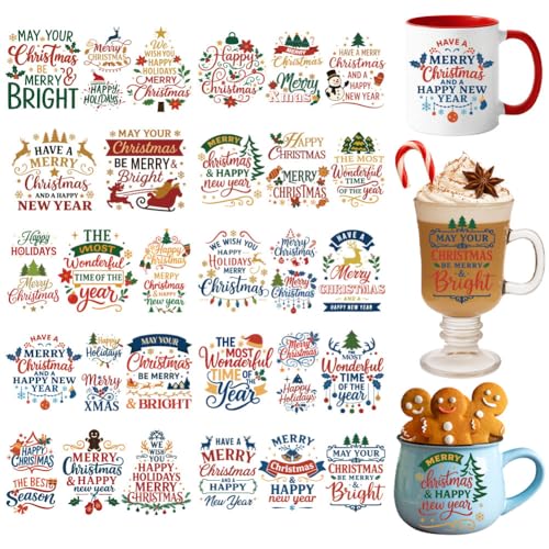 GOMAKERER 38 Stück UV DTF Cup Wraps Mit Weihnachtswörtern, 10 Blatt Weihnachts Alphabet Tassenfolien Aufkleber Wasserfest Zum Aufreiben Transferpapier Für Glasbecher Möbeldekorationen GOMAKERER 38 Stück UV DTF Cup Wraps Mit Weihnachtswörtern, 10 Blatt Weihnachts Alphabet Tassenfolien Aufkleber Wasserfest Zum Aufreiben Transferpapier Für Glasbecher Möbeldekorationen von GOMAKERER