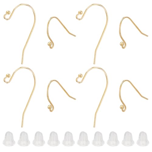 GOMAKERER 4 Paar 925 Sterling Silber Ohrringhaken Mit Öse 2 Farbe Französische Ohrringhaken Mit Kugelende Und 50 Stück Harz Ohrmuttern Für Ohrringe Schmuck Basteln Basteln 4~21x2~4mm GOMAKERER 4 Paar 925 Sterling Silber Ohrringhaken Mit Öse 2 Farbe Französische Ohrringhaken Mit Kugelende Und 50 Stück Harz Ohrmuttern Für Ohrringe Schmuck Basteln Basteln 4~21x2~4mm von GOMAKERER