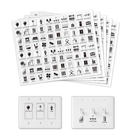 GOMAKERER 400 Stück Lichtschalter Aufkleber 39 Designs Transparente Schalter ID Aufkleber Schwarze Schalttafel Etikettenaufkleber Für Zuhause Küche Bad Büro Schule GOMAKERER 400 Stück Lichtschalter Aufkleber 39 Designs Transparente Schalter ID Aufkleber Schwarze Schalttafel Etikettenaufkleber Für Zuhause Küche Bad Büro Schule von GOMAKERER